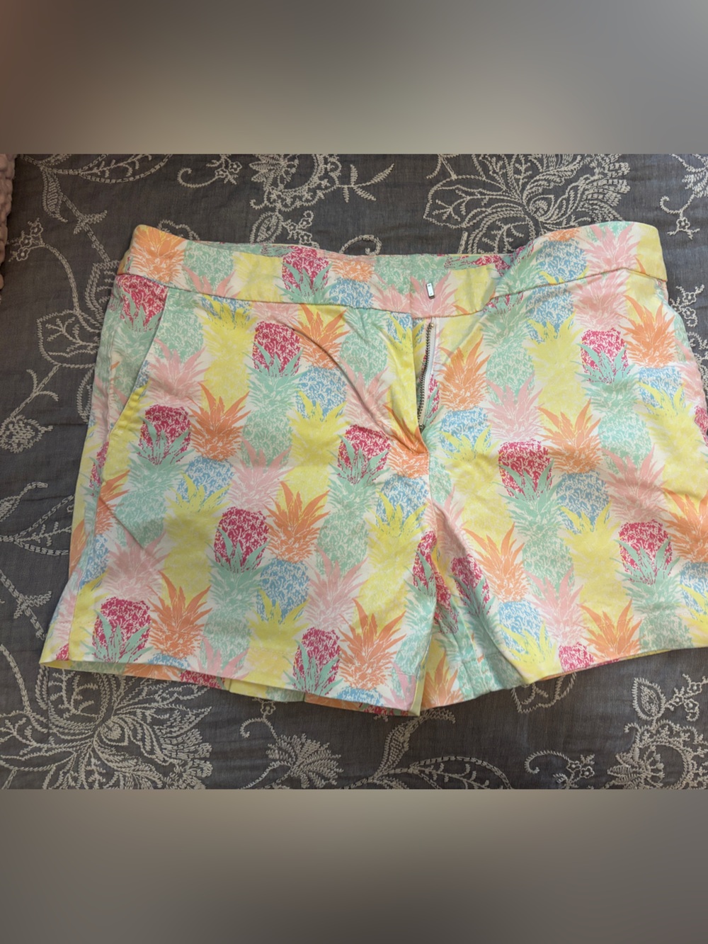 Cynthia Rowley Pastel Pineapple Print Shorts